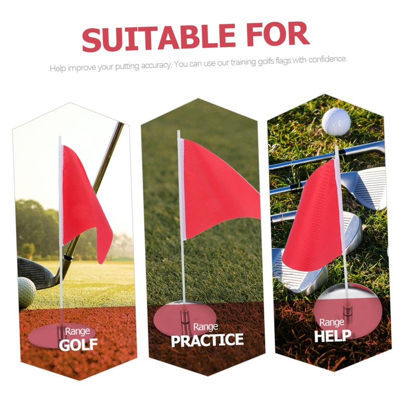CORHAD 1 Set Golf Flagpole Training Flag for Golfing Small