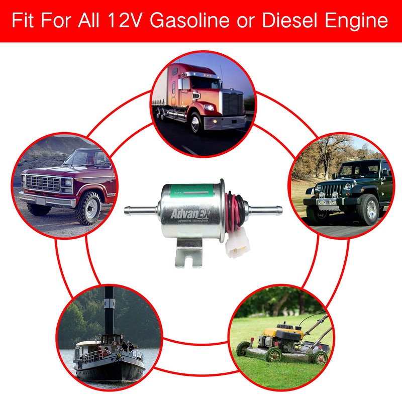 AdvanEX Electric Fuel Pump 12V Universal Low Pressure 5-9 PSI