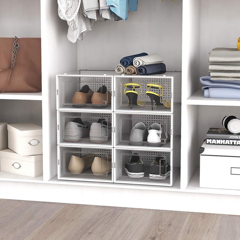 OnDisplay Clik Stackable Interlocking Shoe Box System (Standard Clear/White, Set