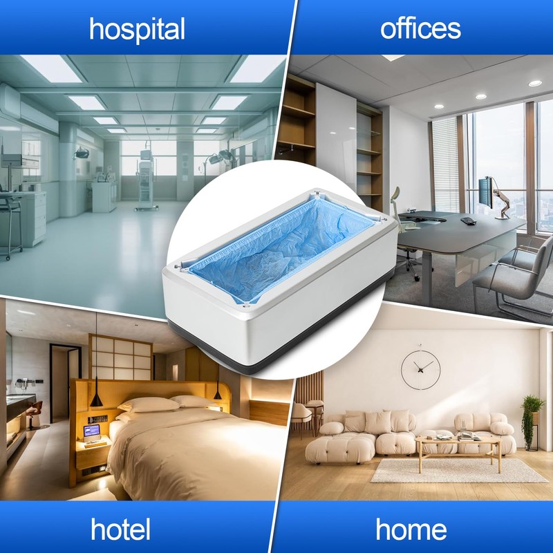 Aukivon Automatic Shoe Covers Dispenser, with 200pcs non-woven Shoe Covers,Fits