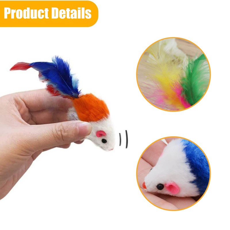 DFsucces Cat Catnip Mice Toys,17 Pcs Cat Mouse Toys,Soft Mouse