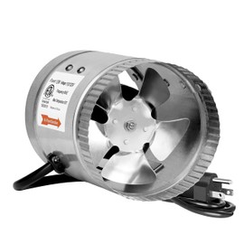 Simple Deluxe 4 Inch Inline Fan 100 CFM, Booster Exhaust Fan with Low Noise for HVAC Ventilation in Basements, Bathrooms, Attics, Kitchens and Grow Tents, Silver