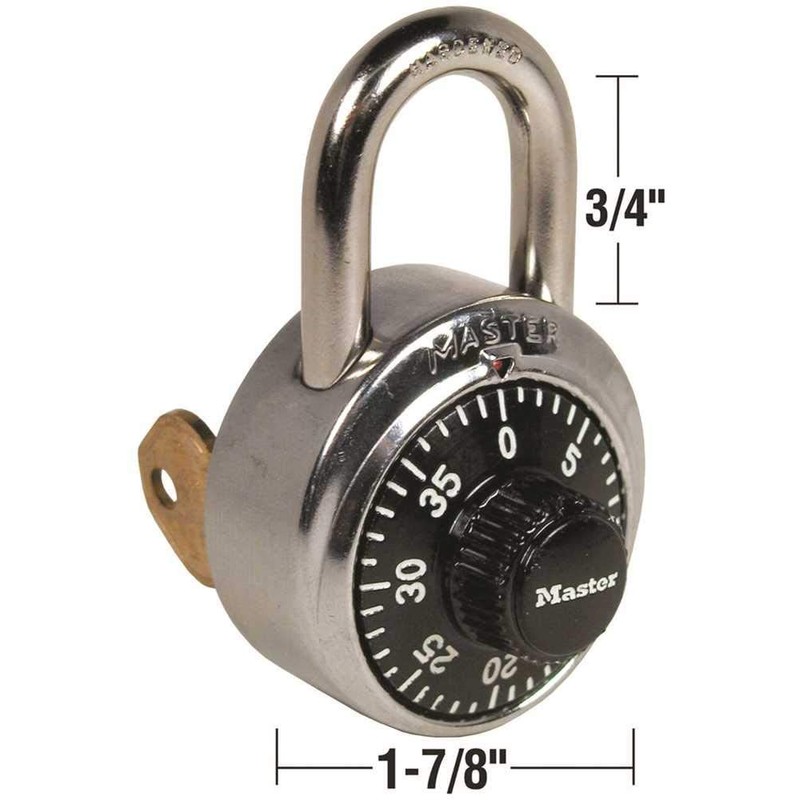 Master Lock 1-7/8In (48Mm) General Security Combination Padlock With Key