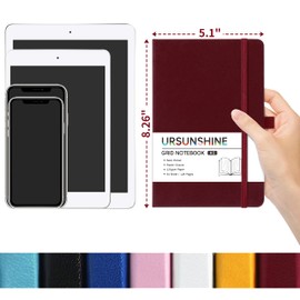 Blank Journal/Notebook - Classic Notebook/Journal with Ribbon Divider, Hardcover with Thick Paper, 5.3'' x 8.26'', Banded + Pen Holder +Inner Pocket - Burgundy