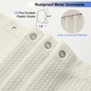 OVZME Cream Shower Curtain Set, Waffle Textured Heavy Duty Fabric