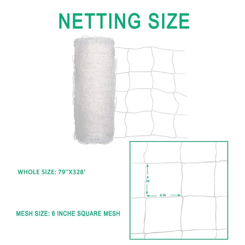 Heavy Duty Trellis Netting Roll - 79''x328' Plastic Plant Trellis
