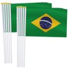 25 Pack Brazil Handheld Small Flag,Mini Brazilian Hand Held Miniature