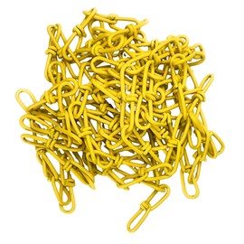Lifstar 2/0 Double Loop Chain, Multi Length, Maximum 200ft, Steel Utility Chain, Yellow Coated Link Chain (60ft)