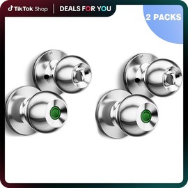 Smart Fingerprint Door Lock, 1pc Smart Lock with Anti-theft Function, Intelligent Door Knob with APP Suitable for Rooms, Offices, Apartments, Warehouses, and Garages Dealsforyoudays Handle Hardware:_Silvery-2pcs