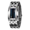 Reloj Para Hombre Led Binario Electrónico Impermeable Moda Correa Plateado