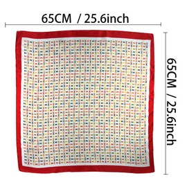 VBYFQR Natural Silk Feel Scarf for Women Lightweight Square Neck Scarf Soft Bandana 25.6x25.6in (S01 uppercase letter)