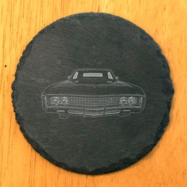 1969 Chevy Impala Coasters: Own a Piece of Automotive History - Round Slate - set of 6