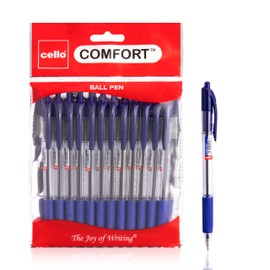 Cello Ballpoint Blue Pens, Pack of 24 (1.0mm) Medium Point Retractable, Coloured pens Ball Point Black Ink biro Pens; Ideal for Office supplies, School Stationary supplies