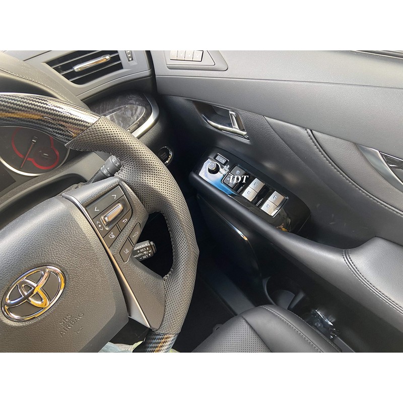 Alphard Vellfire Aluminum Power Window Switch Cover Silver Button Garnish,