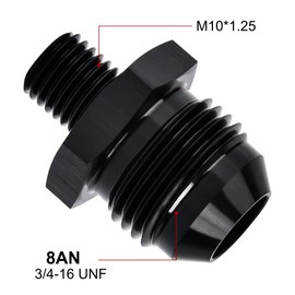 EVIL ENERGY 8AN Male Flare to M10 x 1.25mm Male Metric Fitting Adapter Aluminium Alloy 2PCS