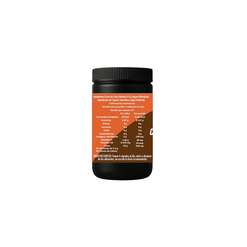 Citrato Calcio Vitamina Colágeno Hidrolizado 600 Por Cápsula 230 Cápsulas