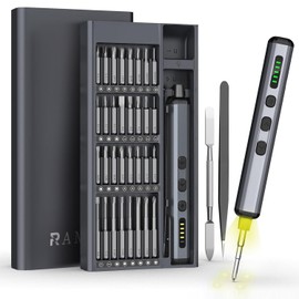 68 en 1 Destornillador Electrico,desarmador electrico inalambrico con 4 LED,2 modos de funcionamiento,con caja metálica,para Reparar Anteojos, Televisores, computadoras, Teléfonos Móviles, Cámaras