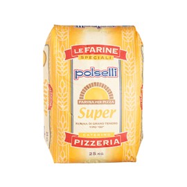 SUPER, Tipo 00 double Zero Flour, for Pizza, Bread, Pastas, and more, Specifically formulated for Roman Pizza, All Natural, Unbleached, Unbromated, No Additives, Formulated for a 72+ hour rise, (25 kg) 55 lbs by Polselli