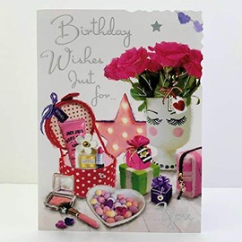 Jonny Javelin Birthday Wishes Just For You Card - Presents Pink Roses