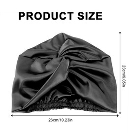 Tadipri Sleep Cap for Women, Hair Care, Hair Cap, Imitation Silk Satin, Night Hair Cap for Sleeping, Non-Slip Silk Head and Hair Cover, Black, black