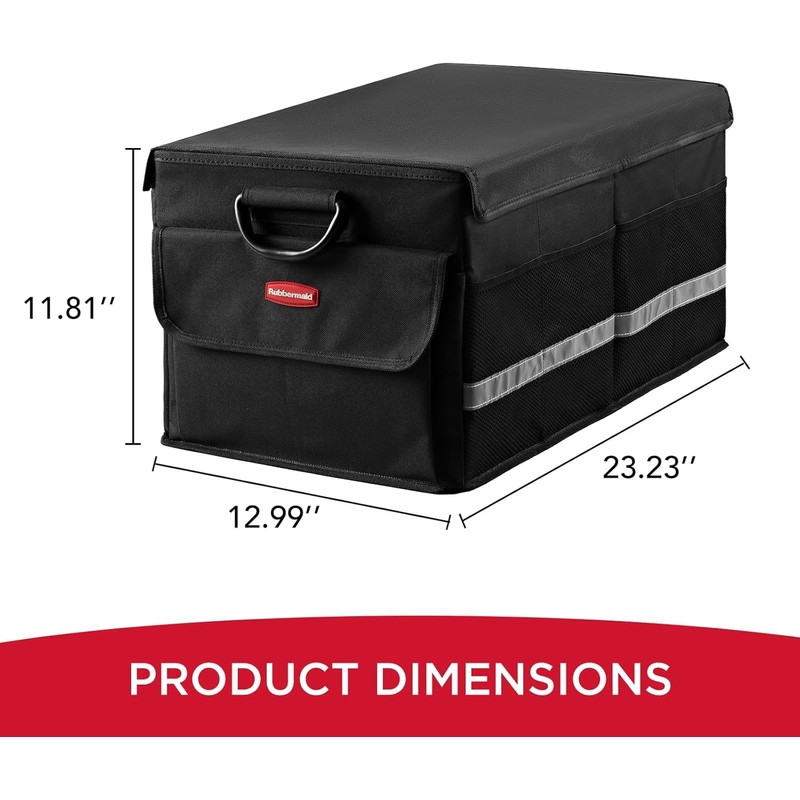 Rubbermaid Car Organizer, Collapsible Trunk Organizer, Multi-Compartment Car Storage Organization