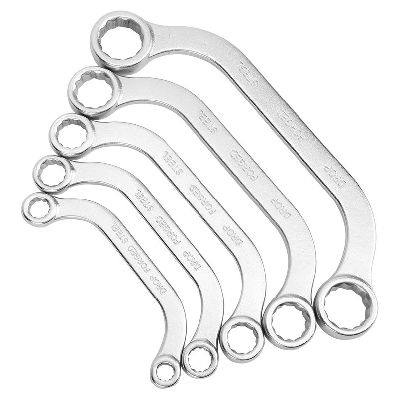 5pcs 8-22mm Metric Wrench Kit Half Moon Double Ended Chrome