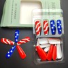 Red Blue Press on Nails Medium Coffin Independence Day Fake