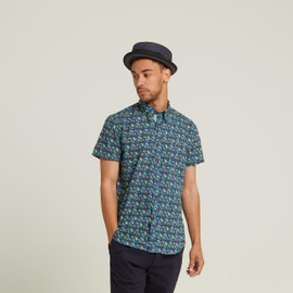 DASMARCA Rico Denim Braided Summer Paper Straw Telescope Crown Retro Porkpie Hat - S