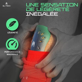 GLI TECH Techfly Shin Guard, Black I Protect Your Shin During Football Matches, Football, Futsal, Soccer, Ideal for Children, Teens, Men, Adults, I Protection Sports Equipment I 2 Units I