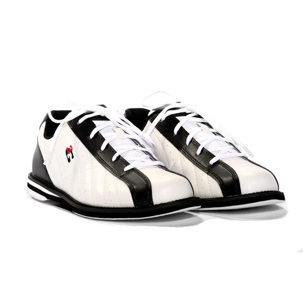 3G Kicks Unisex Bowling Shoes- Black/White 4 US