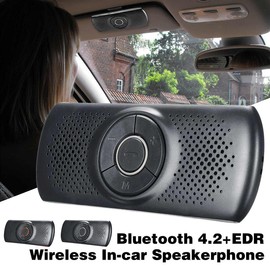 Riloer Wireless Bluetooth Car Kit, Handsfree Speakerphone Multipoint Sun Visor Speaker, Support Siri Google Assistant TF Card, Car Speaker for Safe Driving