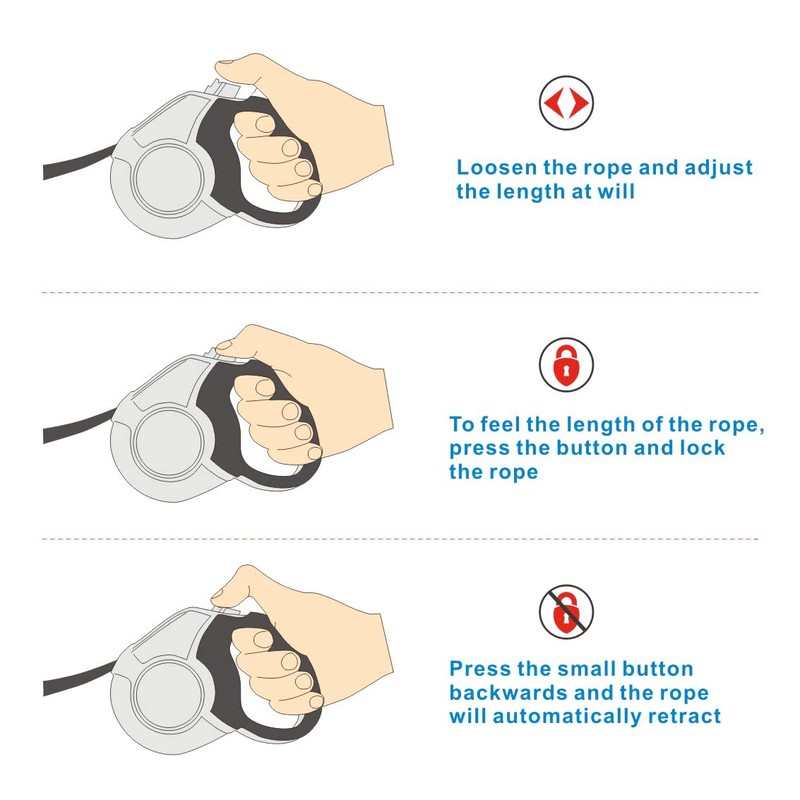 Idepet Heavy Duty Retractable Dog Leash for Small and Medium
