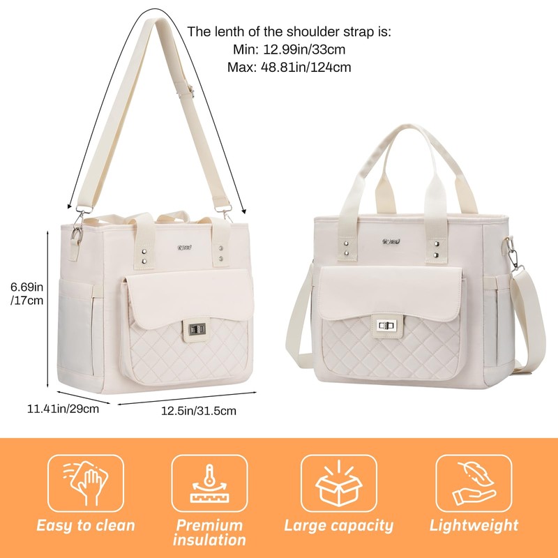 RJEU Women Lunch Box for Work,Large Insulated Lunch Bag Leakproof