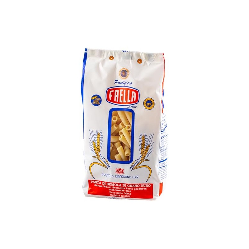 Faella Ziti Tagliati Pasta - IGP Gragnano - 1.1 lbs