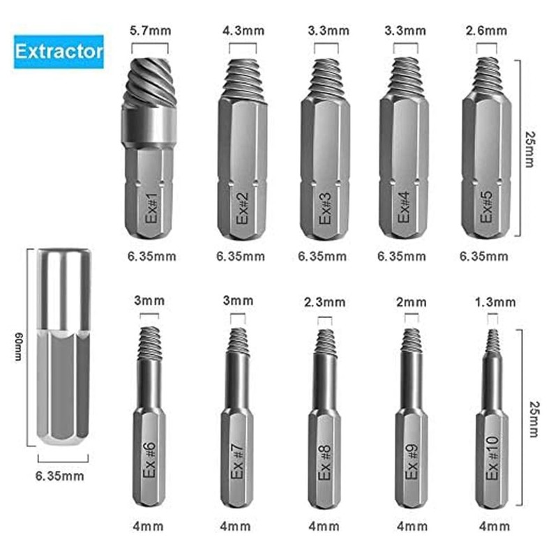 Bestgle 22 Pcs Mini Damaged Screw Extractor Small Stripped Screws