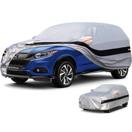 Holthly 10 Layers SUV Car Cover Custom Fit for Honda HR-V HRV (1995-2024) Waterproof All Weather for Automobiles, Outdoor Full Cover Rain Sun UV Protection.Silver