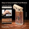 Torch Lighter Built-in V Cutter,Refillable Butane Torch Lighter,Men's Gift,All-in-one Windproof