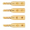 4pcs BFA Banana Plug Brass Gold Plated Open Screw Speaker