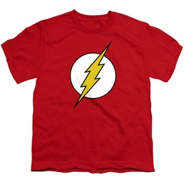 Popfunk The Flash Lightning Bolt Logo Kids T-Shirt for Youth Boys and Girls - Red - Large