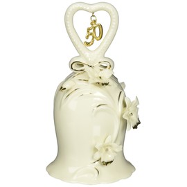 Appletree Design 50th Anniversary Ivory Orchid Bell, 5-Inch Tall, Includes Clapper