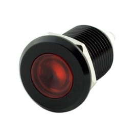 Alpinetech 12mm 1/2" Red 12V LED Metal Indicator Pilot Custom Dash Light Lamp