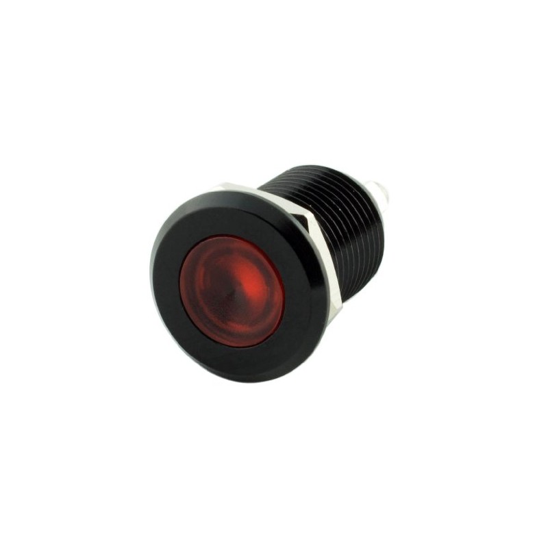 Alpinetech 12mm 1/2" Red 12V LED Metal Indicator Pilot Custom
