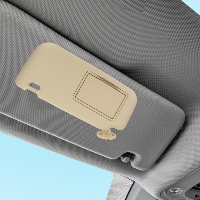 Mobestech Beige Driver Side Sun Visor with Mirror Replacement Car