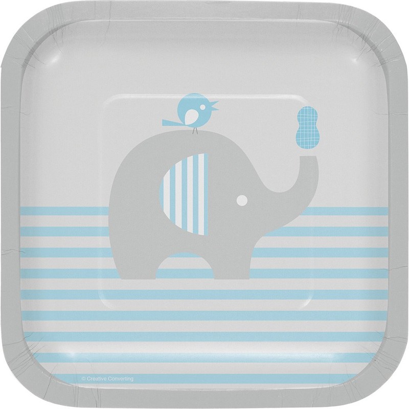 Creative Converting Little Peanut-Boy Square Paper Dessert Plates (8 Count),