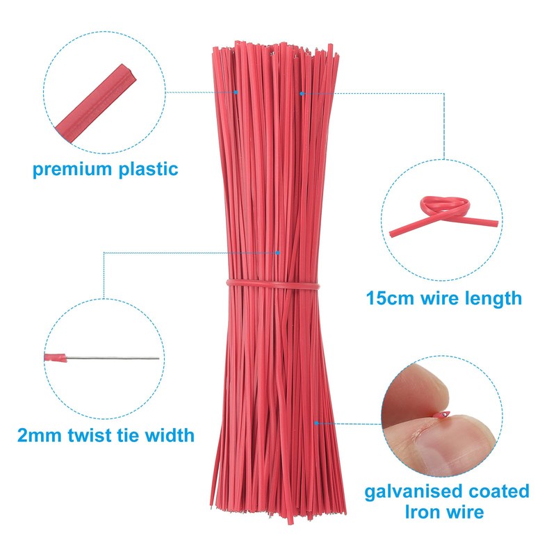 PATIKIL Plastic Twist Ties, 300 Pcs 6 Inch Reusable Cable