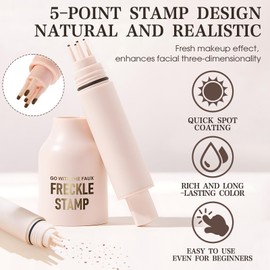 Freckle Stamp, Freckle Pen Waterproof, Freckle Stamp, Fake Freckles Pen, Quick-Drying and Skin-Friendly with 24-Hour Hold, Easy to Create Natural Freckles