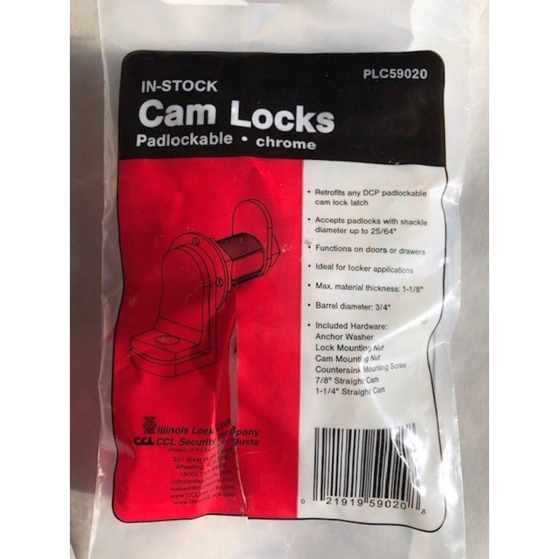 CCL Security Products 59020 Padlockable Cam Lock, 1-3/4 Inch Length,