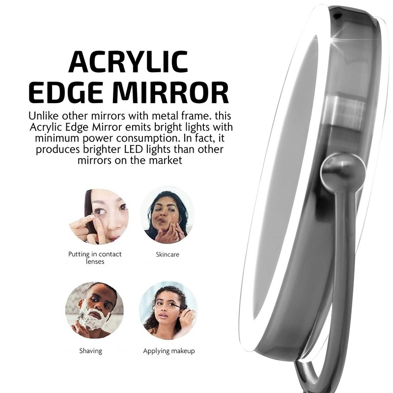 Ovente 7.5" Lighted Wall Mount Makeup Mirror, 1X & 10X