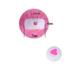 Amaney 500Pcs 7x4mm White Acrylic Colorful Heart sheap Round Beads Mixed Colors Plastic Loose Beads for Jewelry Making