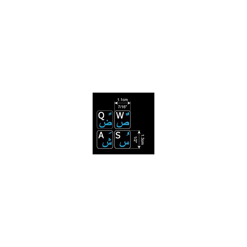 FARSI (Persian) - English Notebook Non-Transparent Keyboard Labels Layout Black,